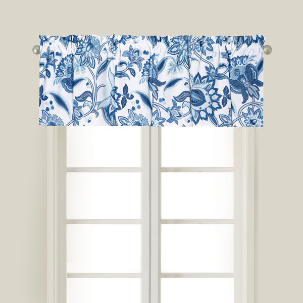 Winston Porter Olympe Floral Cotton Tailored 72'' Window Valance in